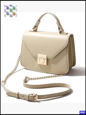 Vegan Leather Satchel Shoulder Bag Crossbody Chic Minimal Elegant Top Handle